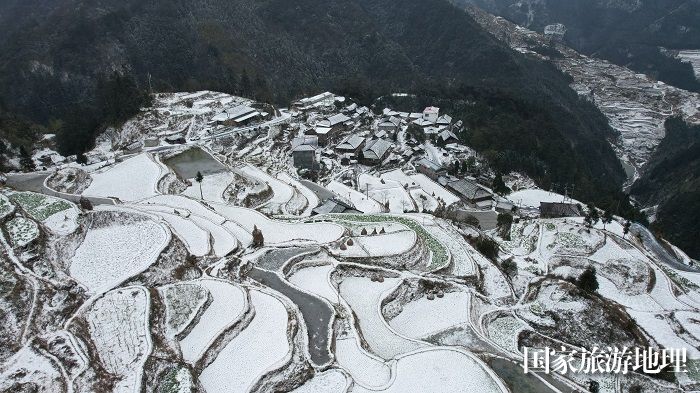 1月22日廖加坡苗寨雪景图(无人机 韦正林 摄)017