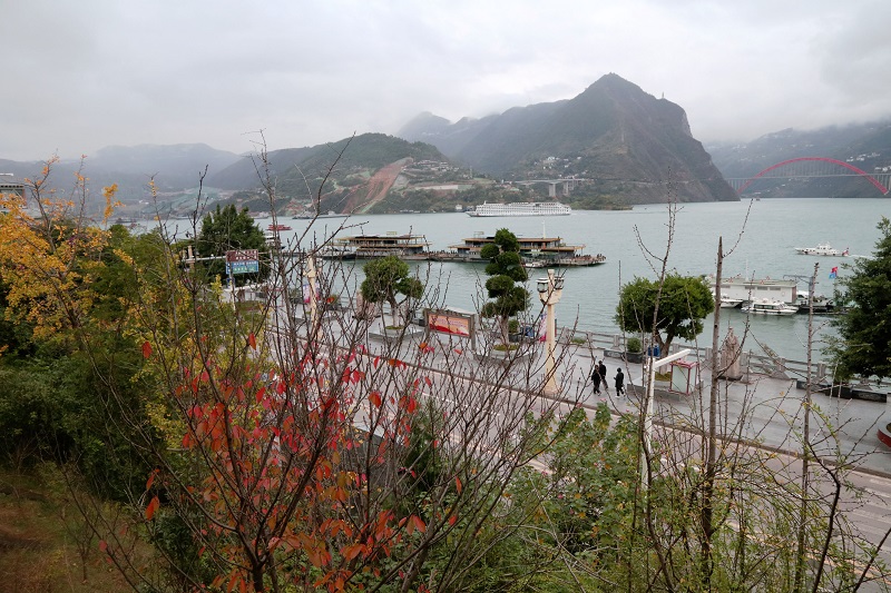 图5：游轮安畅驶入巫山客运码头   唐探峰摄