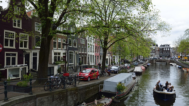 阿姆斯特丹运河游人