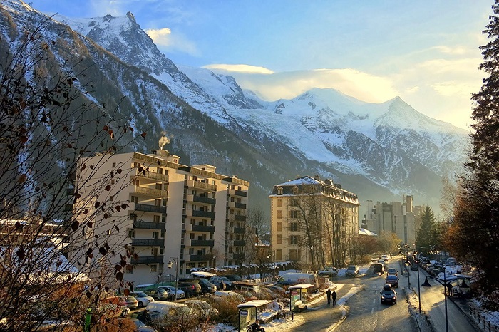 美丽的夏慕尼夕照